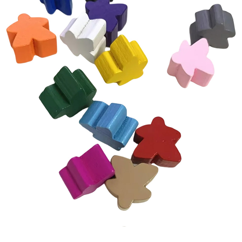 อุปกรณ์เสริมเกมจำนำไม้ meeple หลากสี