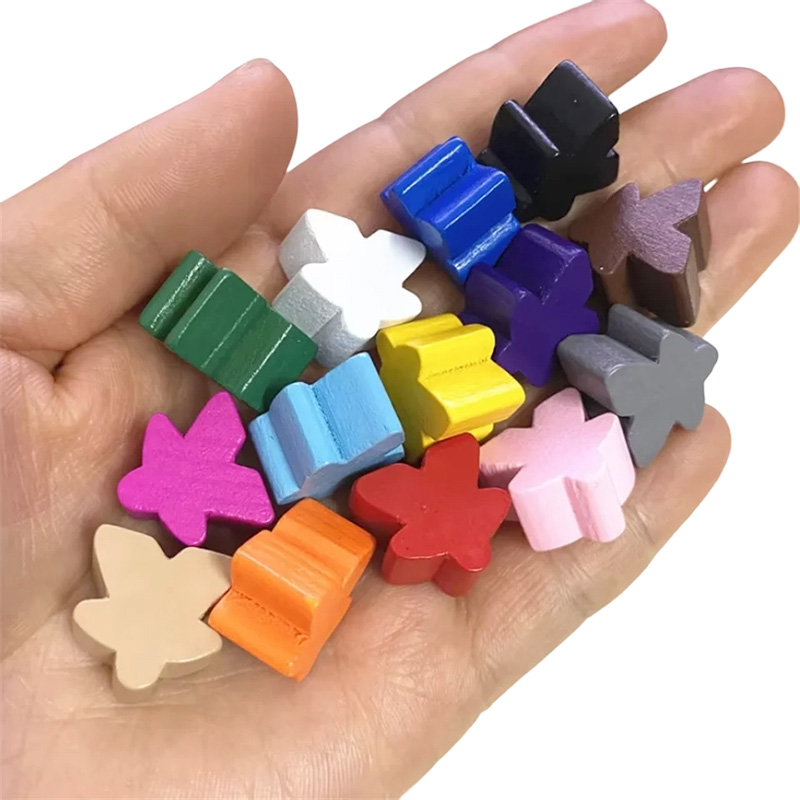 อุปกรณ์เสริมเกมจำนำไม้ meeple หลากสี
