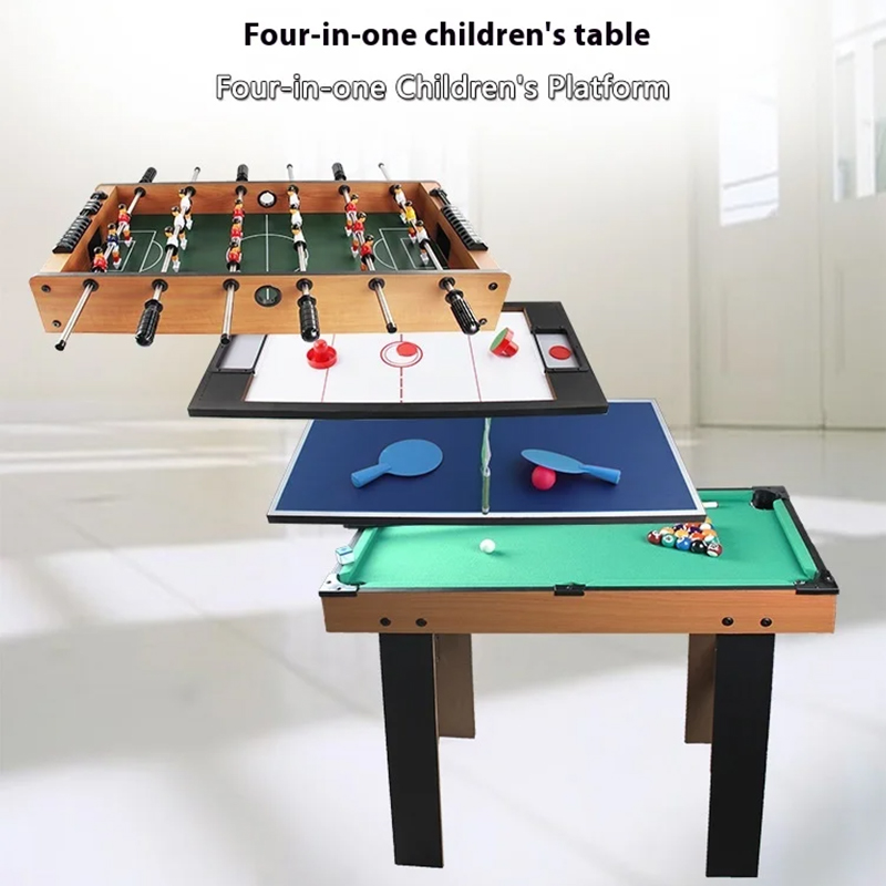 โต๊ะมัลติเกม 4-in-1 พร้อมฟุตบอล แอร์ฮอกกี้ ปิงปอง และพูล