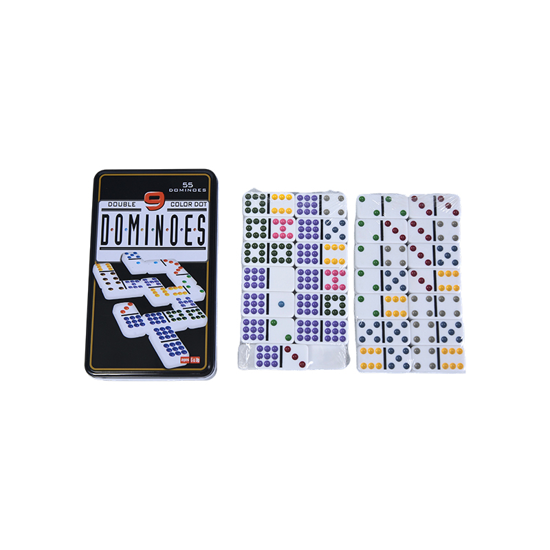 กล่องดีบุก Color Dot Double Nine โดมิโนที่แม่นยำ
