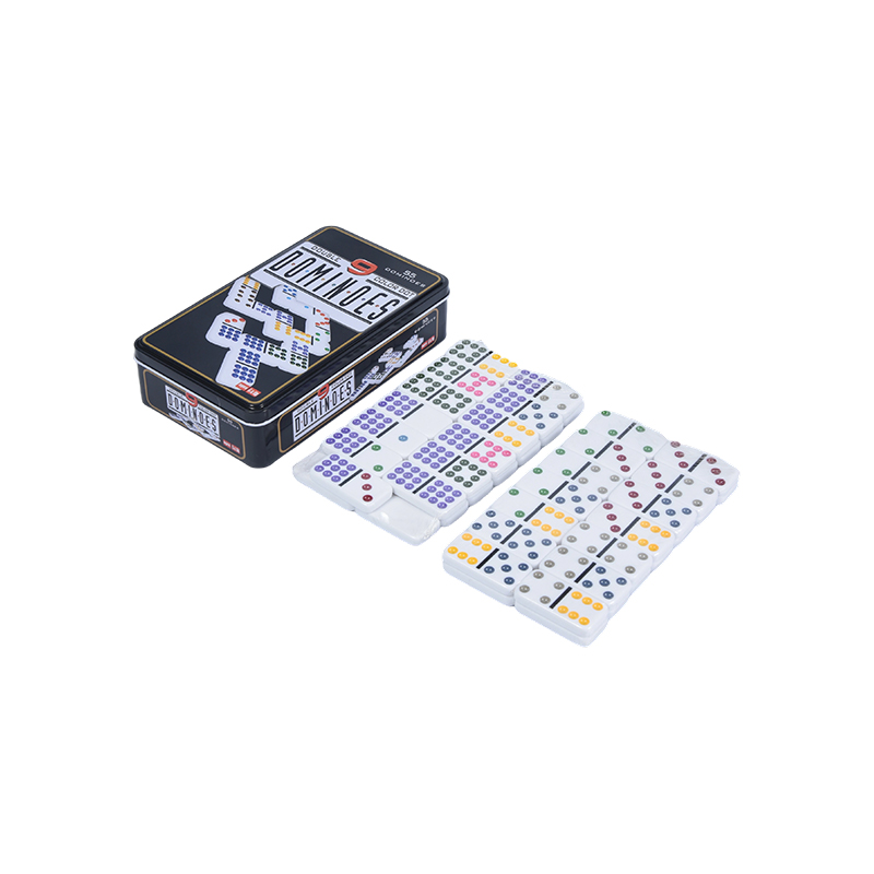 กล่องดีบุก Color Dot Double Nine โดมิโนที่แม่นยำ