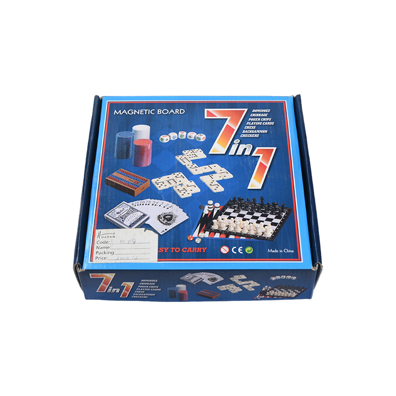 กล่องพกพาคลาสสิกชุดเกมกระดาน 7-in-1