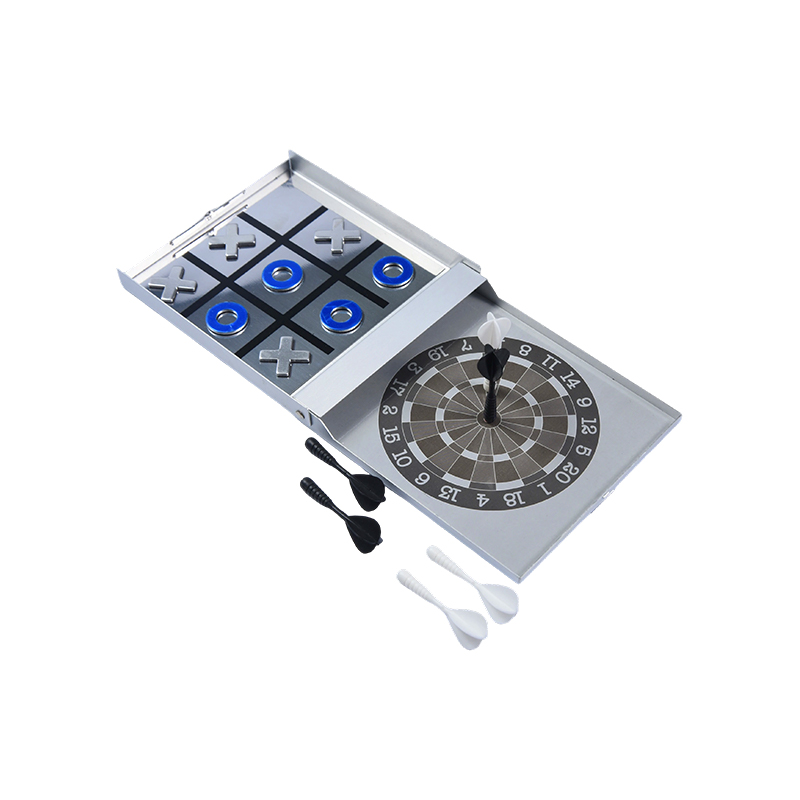 เกมพกพา Metal Case Edition Magnetic Dart และ Tic-Tac-Toe Combo