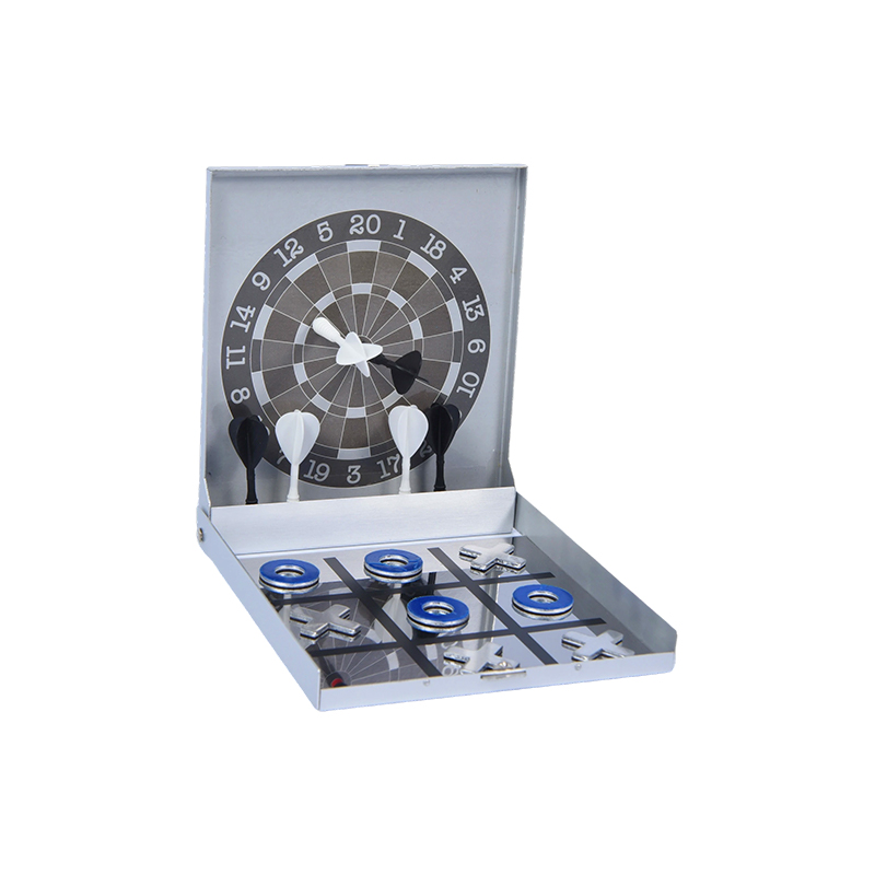 เกมพกพา Metal Case Edition Magnetic Dart และ Tic-Tac-Toe Combo