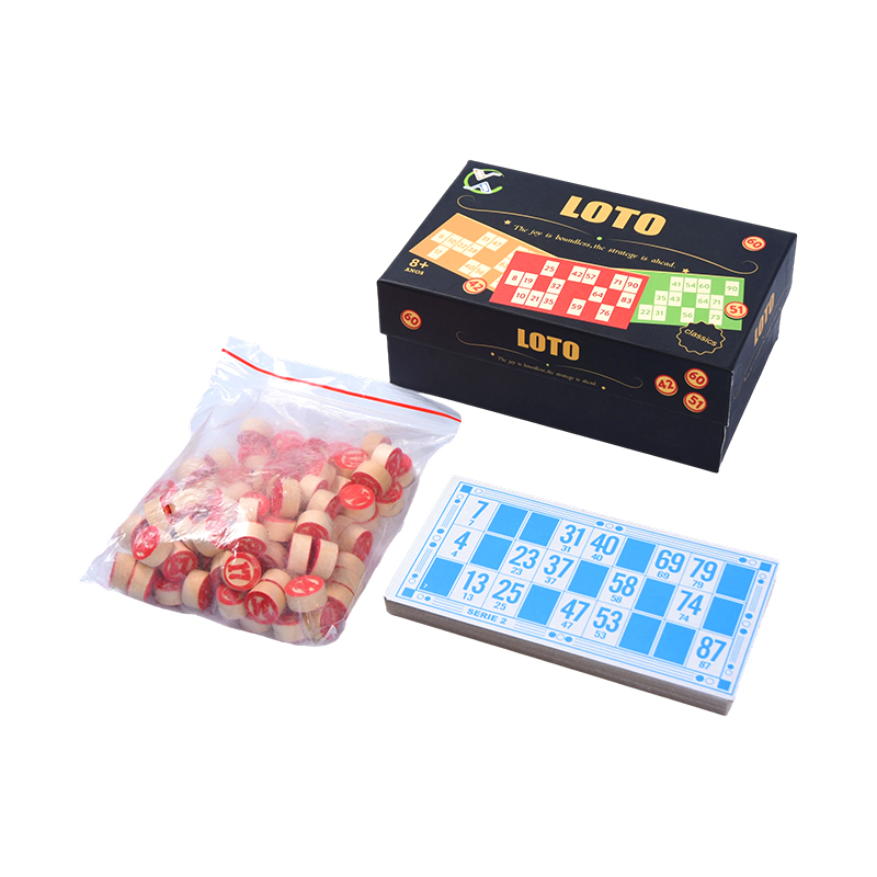 ชุดเกม LOTO (สไตล์บิงโก) – พร้อมด้วยโทเค็น การ์ด และกล่องเก็บของ